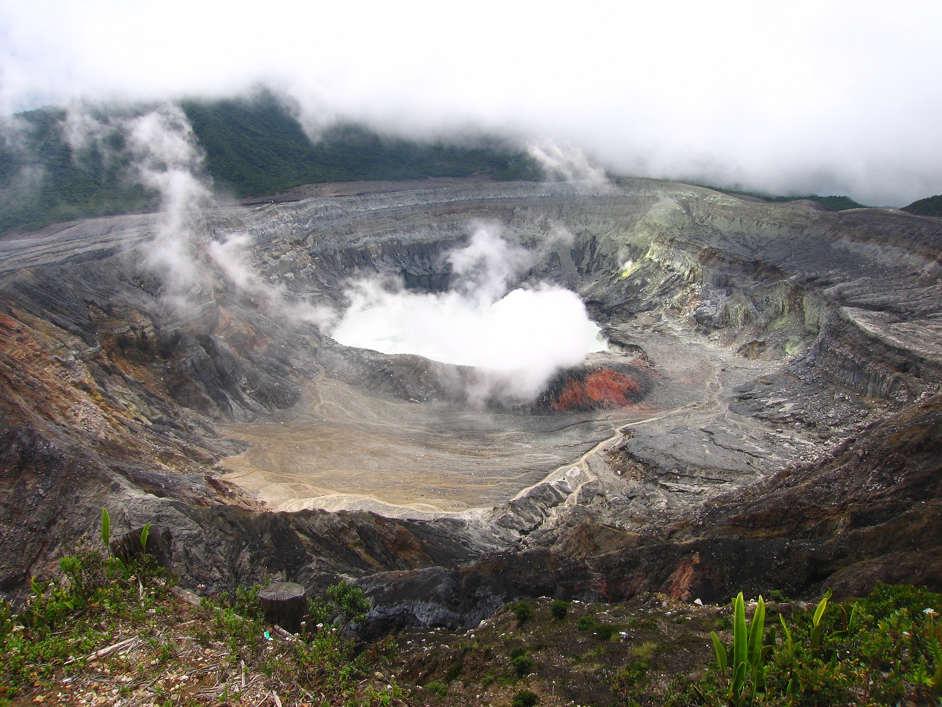 Poás Volcano crater near San José, Costa Rica central highlands